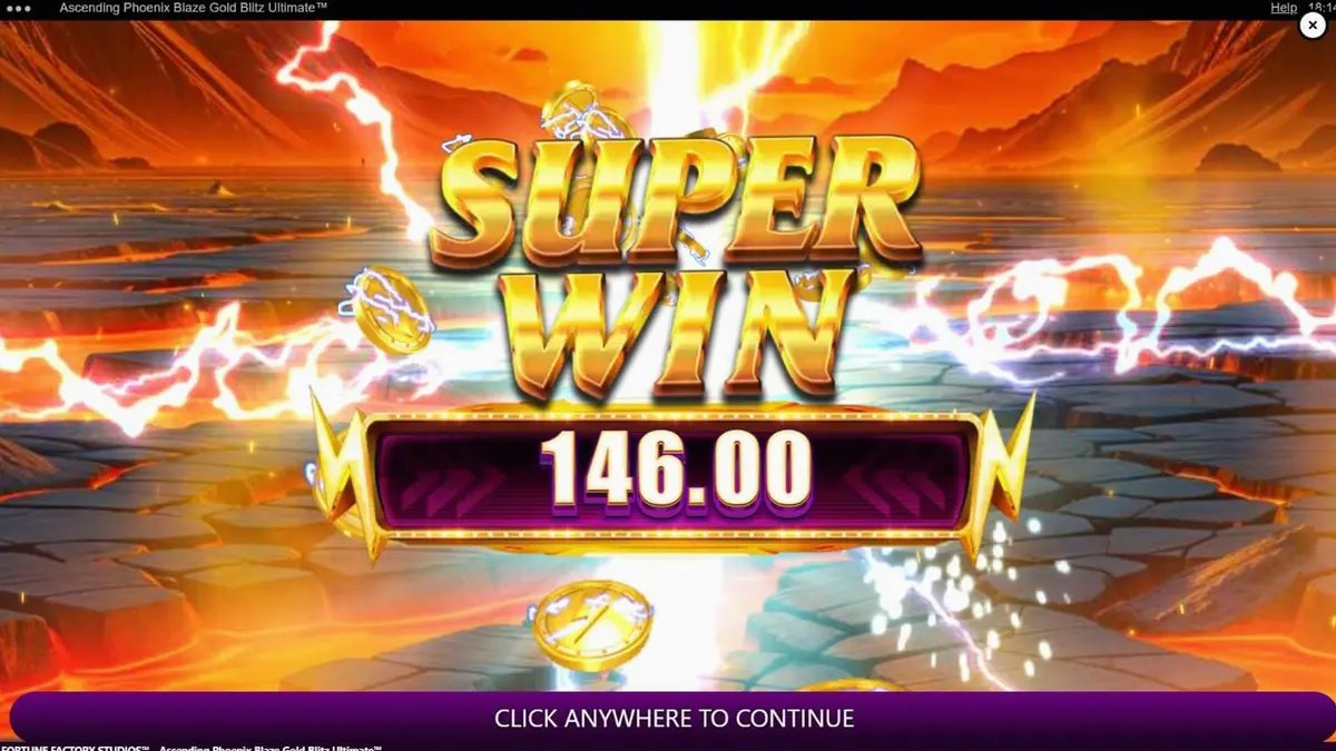 Tampilan antarmuka mobile slot Ascending Phoenix Blaze Gold Blitz Ultimate