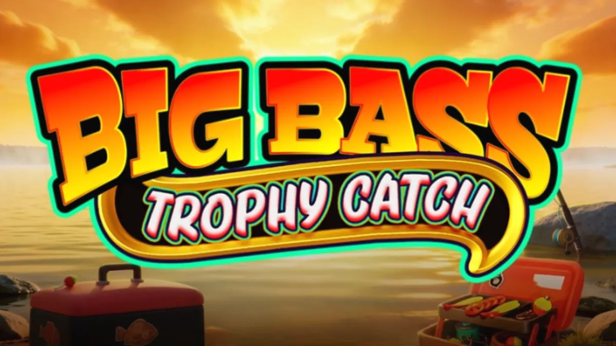 Tampilan visual slot Big Bass Trophy Catch dengan nuansa arcade neon